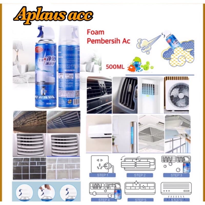 Foam Pembersih AC 500Ml Spray Penyegar AC Evaporator Cleaner Air