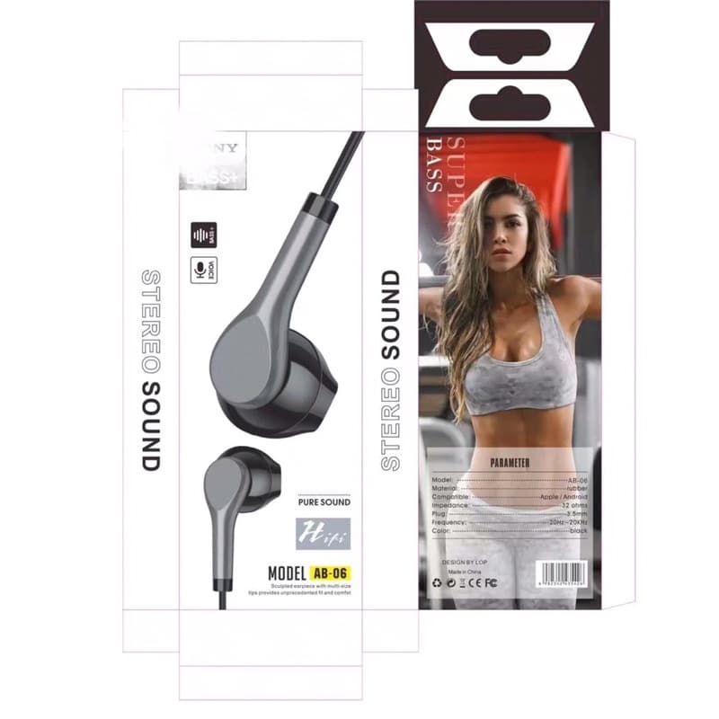 Handsfree HeadsetStereo Pure Sound + Mic AB-06