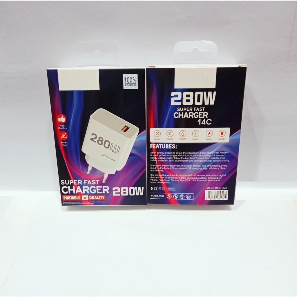 Batok Adapter Super FastCharger 280W Batok Kepala Casan HP For RDM 14C Portable Quality FastCharging