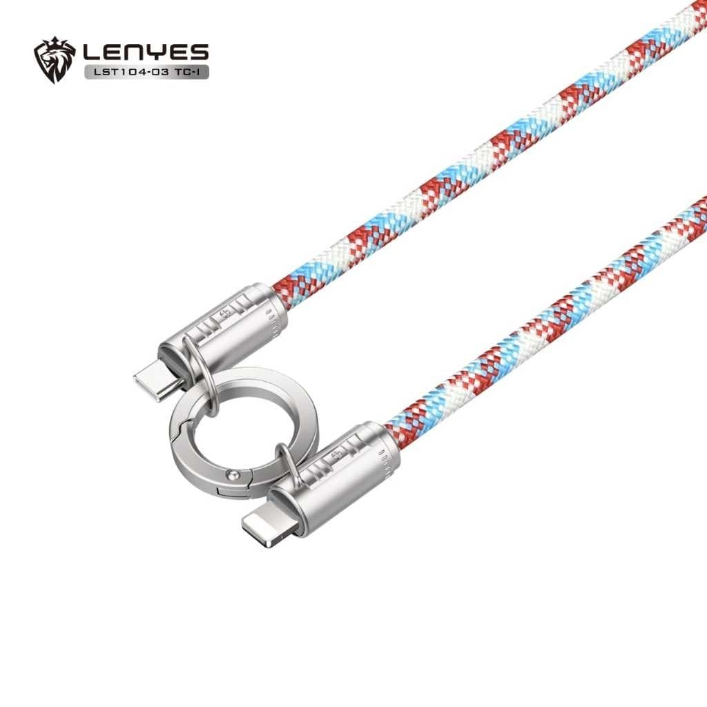 Lanyard Casing + Kabel Data LENYES LST104 Charger Fast Charging Data Cable Tali Gantungan Panjang Untuk HP 1.2 Meter