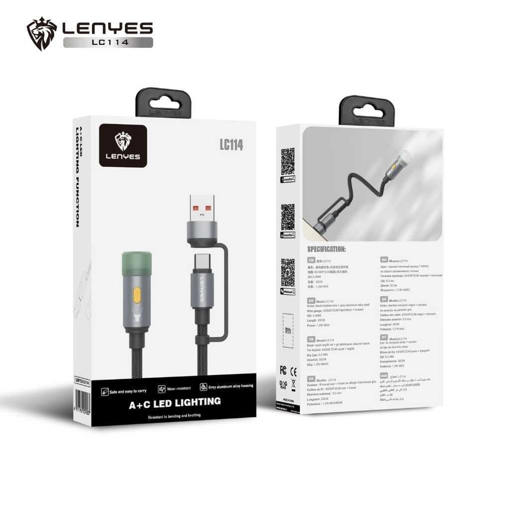 Kabel Lampu LED LENYES LC114 Dual Mode Lamp Cable LED Lighting With Dual Connector