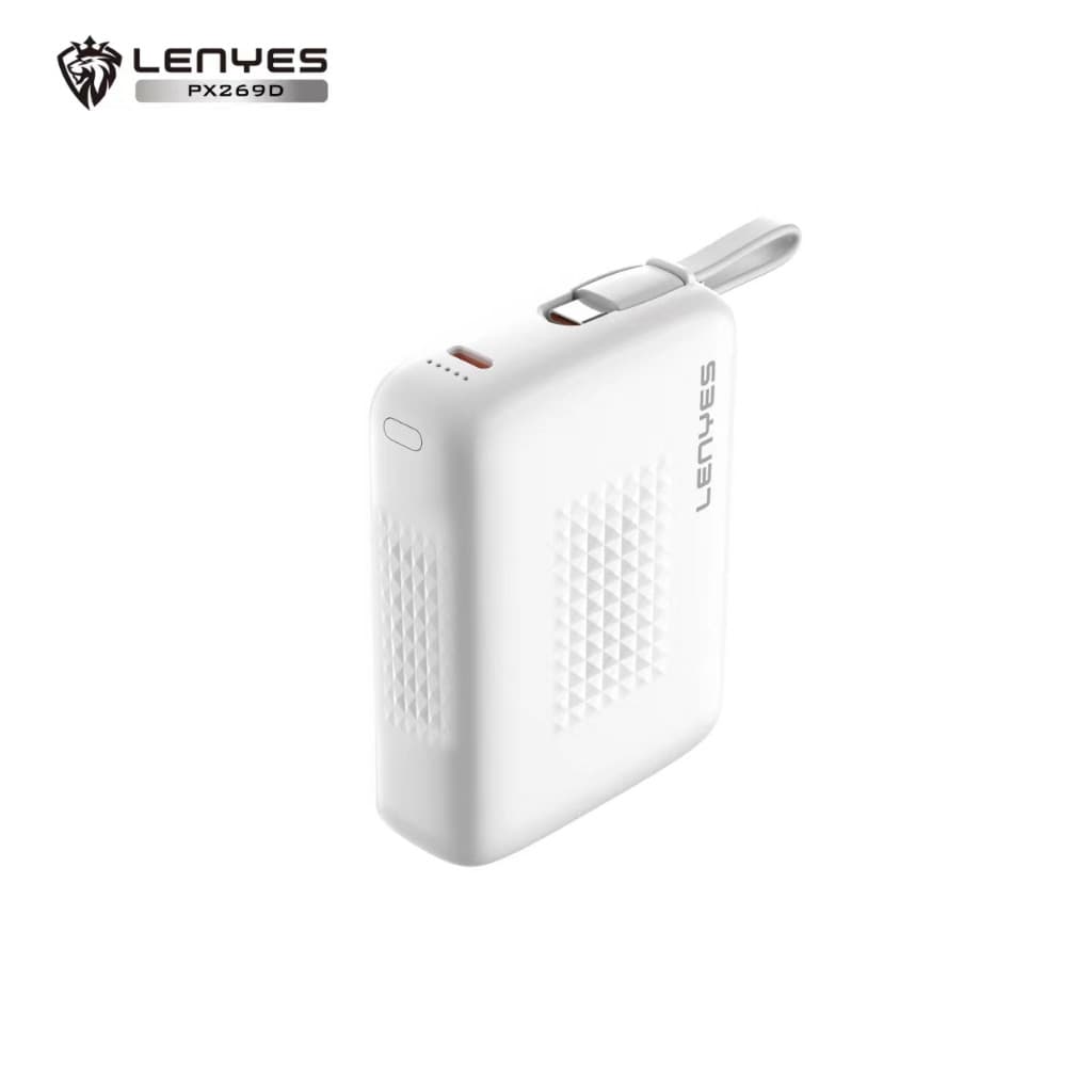 Powerbank Mini 20000mAh LENYES PX269D Fast Charging 22.5W Built In Cable Type C Output Power Bank Portable