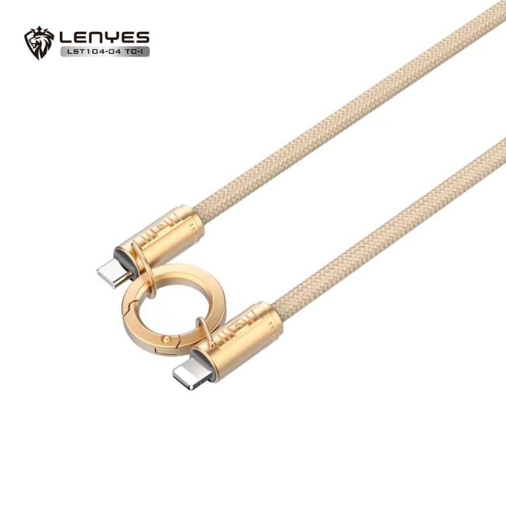 Lanyard Casing + Kabel Data LENYES LST104 Charger Fast Charging Data Cable Tali Gantungan Panjang Untuk HP 1.2 Meter