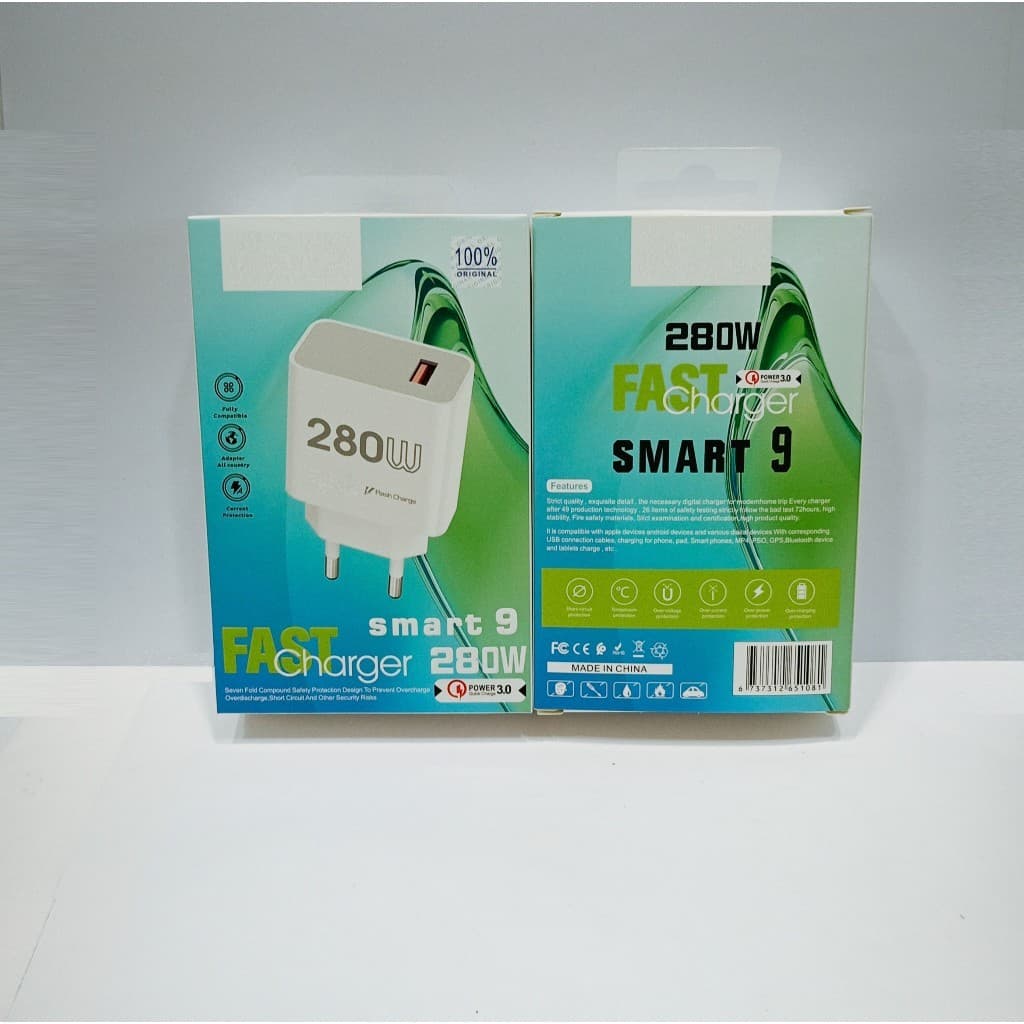 Batok Adapter Kepala Casan HP Universar For INF SMART 9 Fast Charger 280W Support Fast Charging