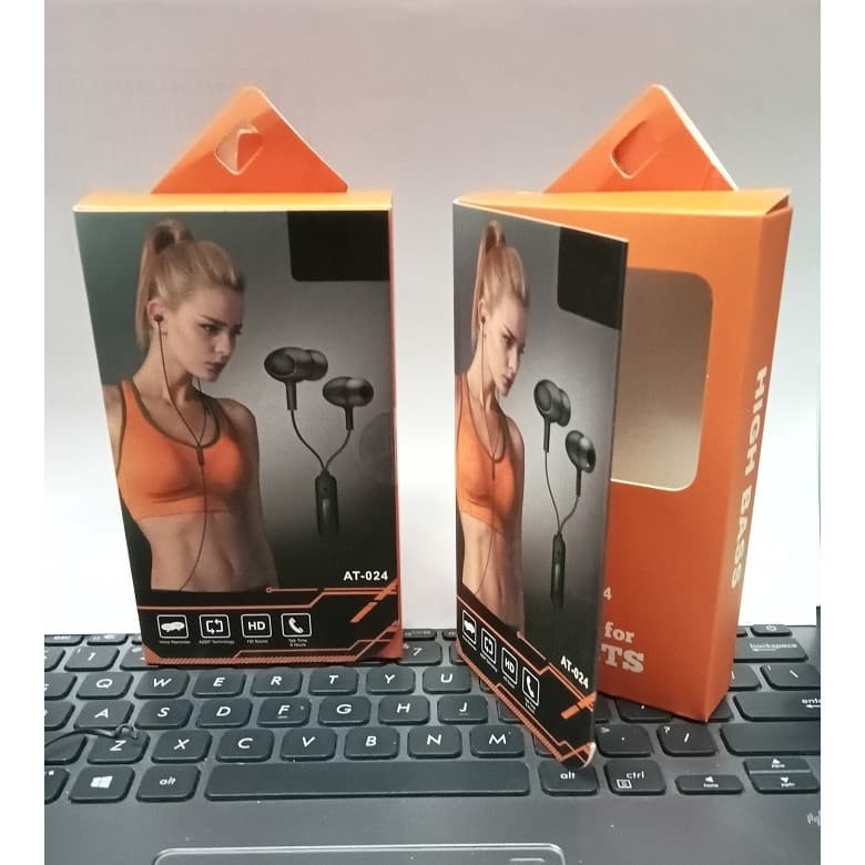 (GROSIRAN) Handsfree AT-024 Extra Bass + Earphone Best Quality Headphone With Mic