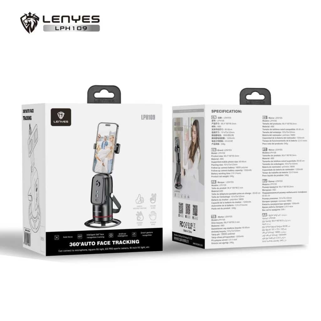 Tracking Gimbal LENYES LPH109 Tripod Intelligent 360° AI Face Stabilizer Phone Selfie Smart Gesture Recognition