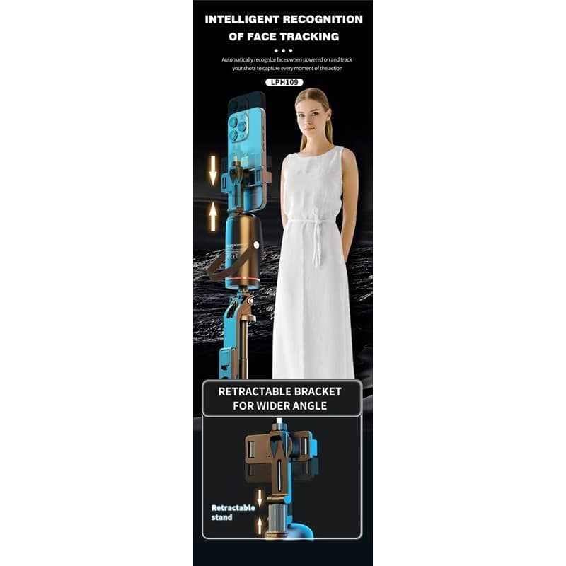 Tracking Gimbal LENYES LPH109 Tripod Intelligent 360° AI Face Stabilizer Phone Selfie Smart Gesture Recognition