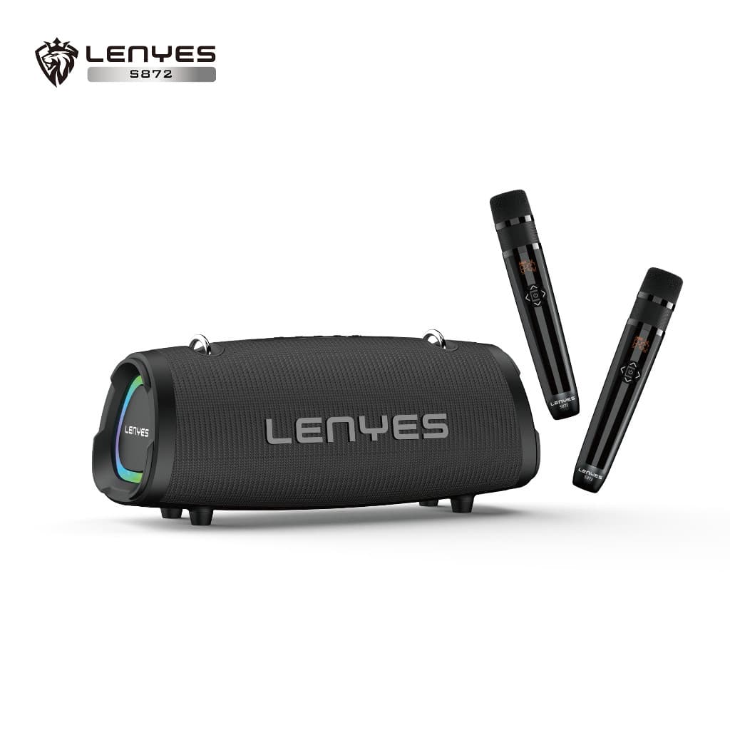 Speaker + Microphone LENYES S872 160W Outdoor KTV Wireless Karaoke Bluetooth 5.3 Portable DSP Ekstra Bass RGB Light TWS
