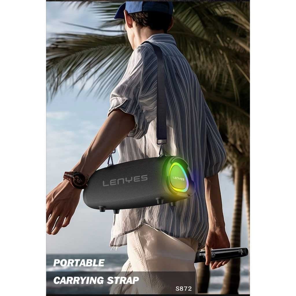 Speaker + Microphone LENYES S872 160W Outdoor KTV Wireless Karaoke Bluetooth 5.3 Portable DSP Ekstra Bass RGB Light TWS