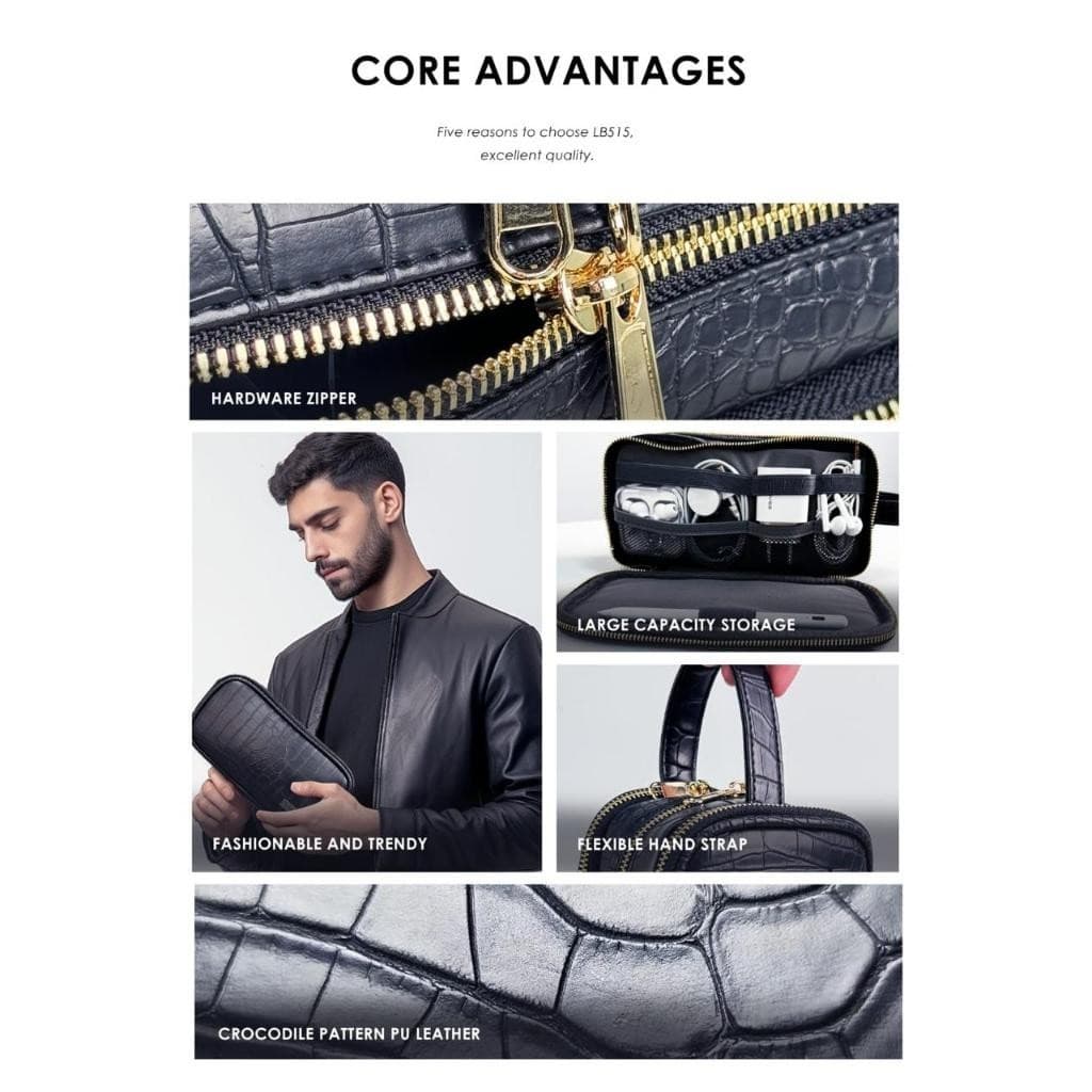 Tas Gadget Organizer LENYES LB515 Travel Pouch 3 Layer Multi Pockets Storage Mini Handbag Aksesoris
