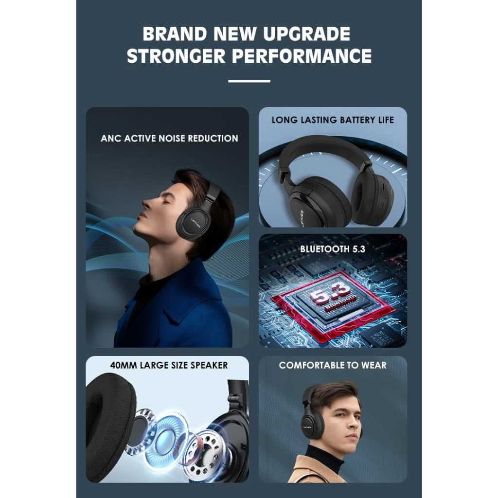 LENYES LH83 Headset Wireless Bluetooth 5.3 Headphone Heavy Bass Hifi Stereo Headset With Mic