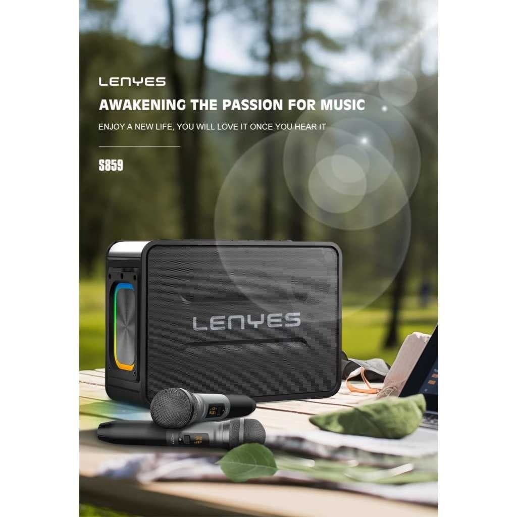 Speaker Bluetooth Karaoke + Microphone LENYES S859 200W KTV Wireless Karaoke Bluetooth 5.3 Portable RGB Light DSP High Power TWS