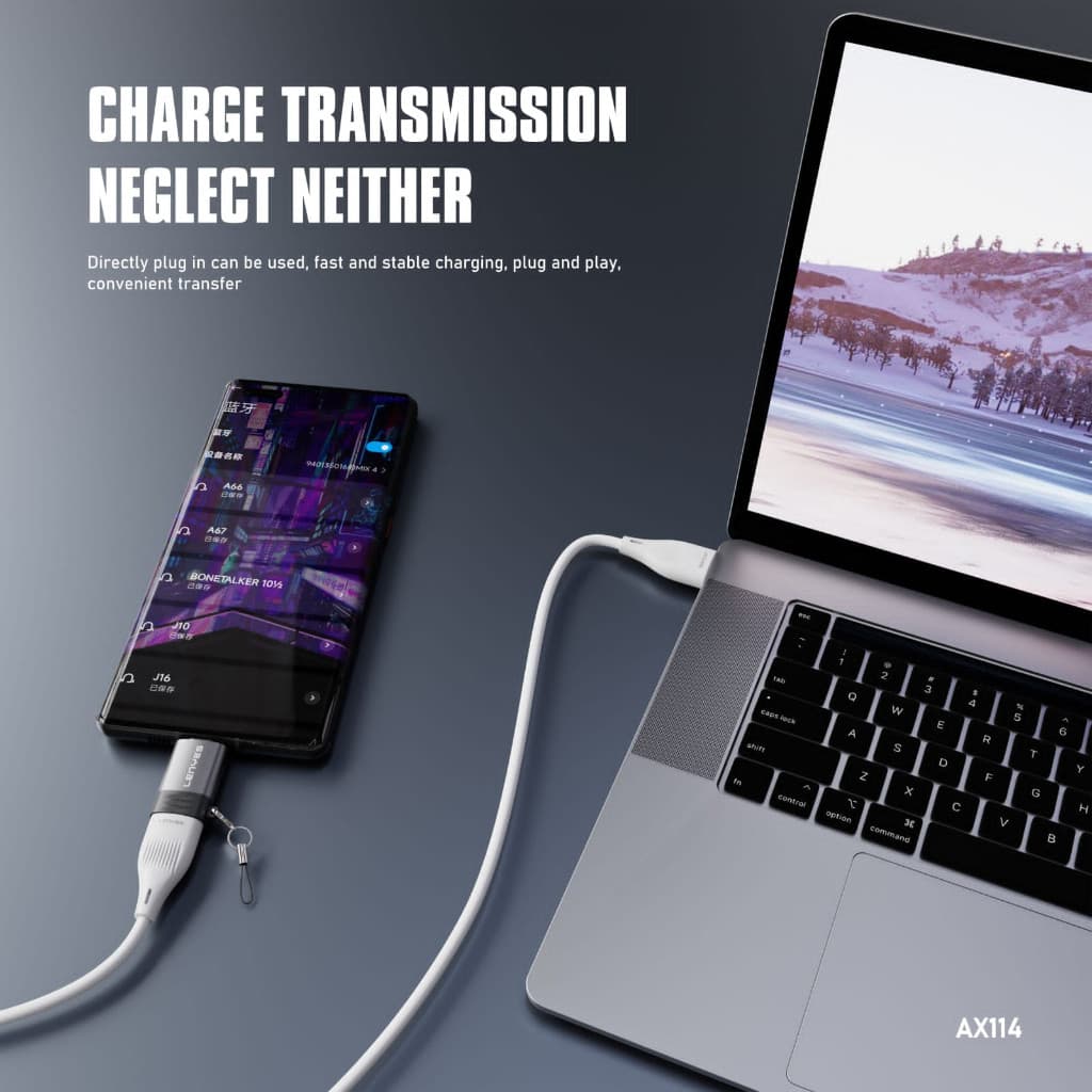 OTG Adapter USB  LENYES AX114  To Micro Connector Converter Data Plug & Play
