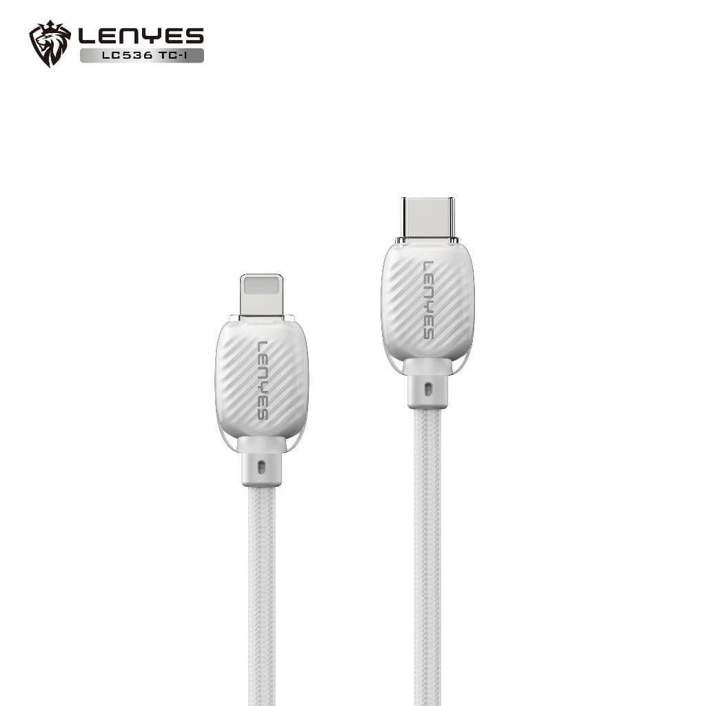 Kabel Data LENYES LC536 Fast Charging 27W Lightning 60W Type C Braided Data Cable Charger 1 Meter