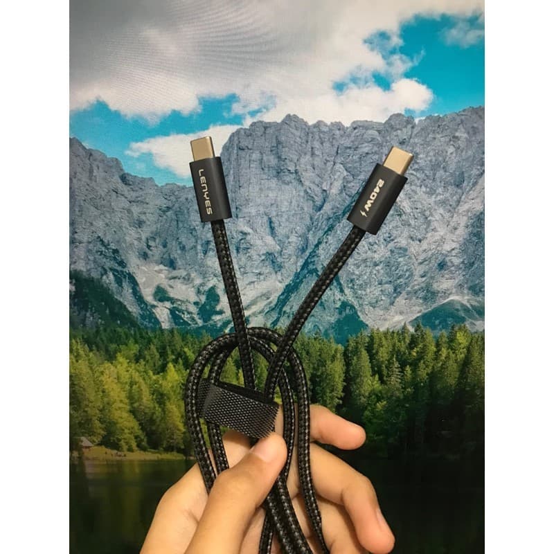 Kabel Data LENYES LC522 240W Fast Charging Type C To Type C Data Cable Charger Braided Nylon 1.2 Meter