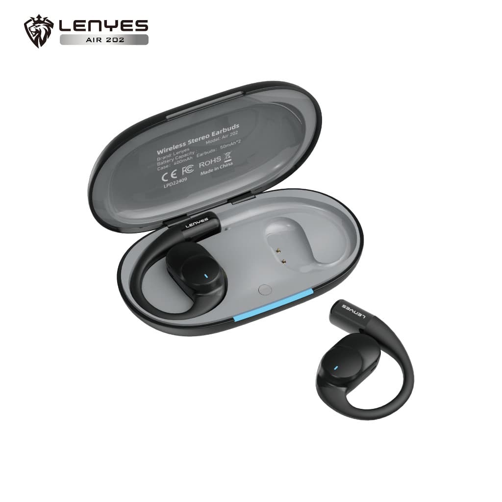 Earbuds TWS LENYES AIR 202 OWS Earphone  Bluetooth Wireless 5.4 Headset IPX4 Waterproof Smart Touch
