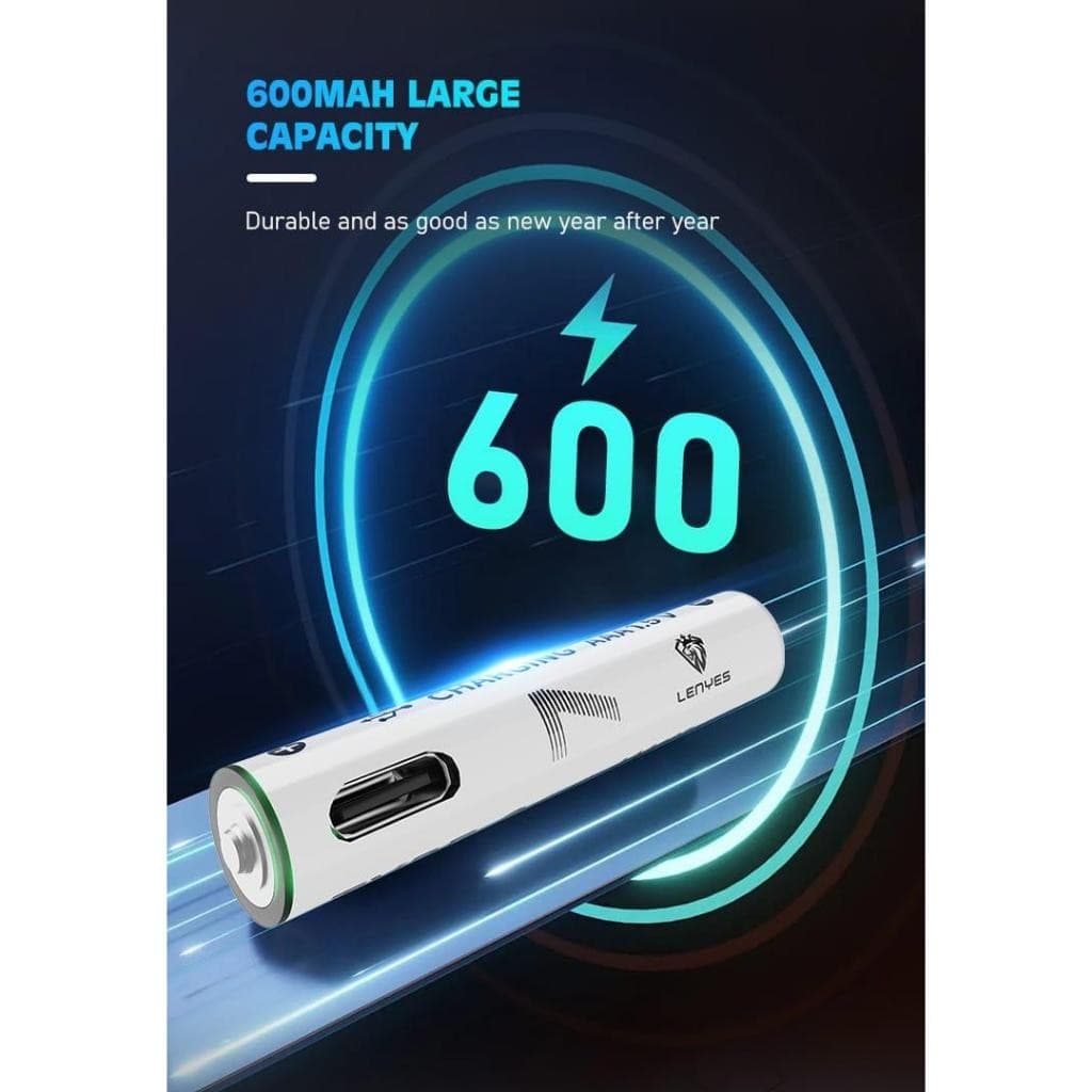 Baterai Charge Isi Ulang LENYES AAA107 AAA 1.5V Rechargeable Lithium Battery 600mWh Batu Batre Cas
