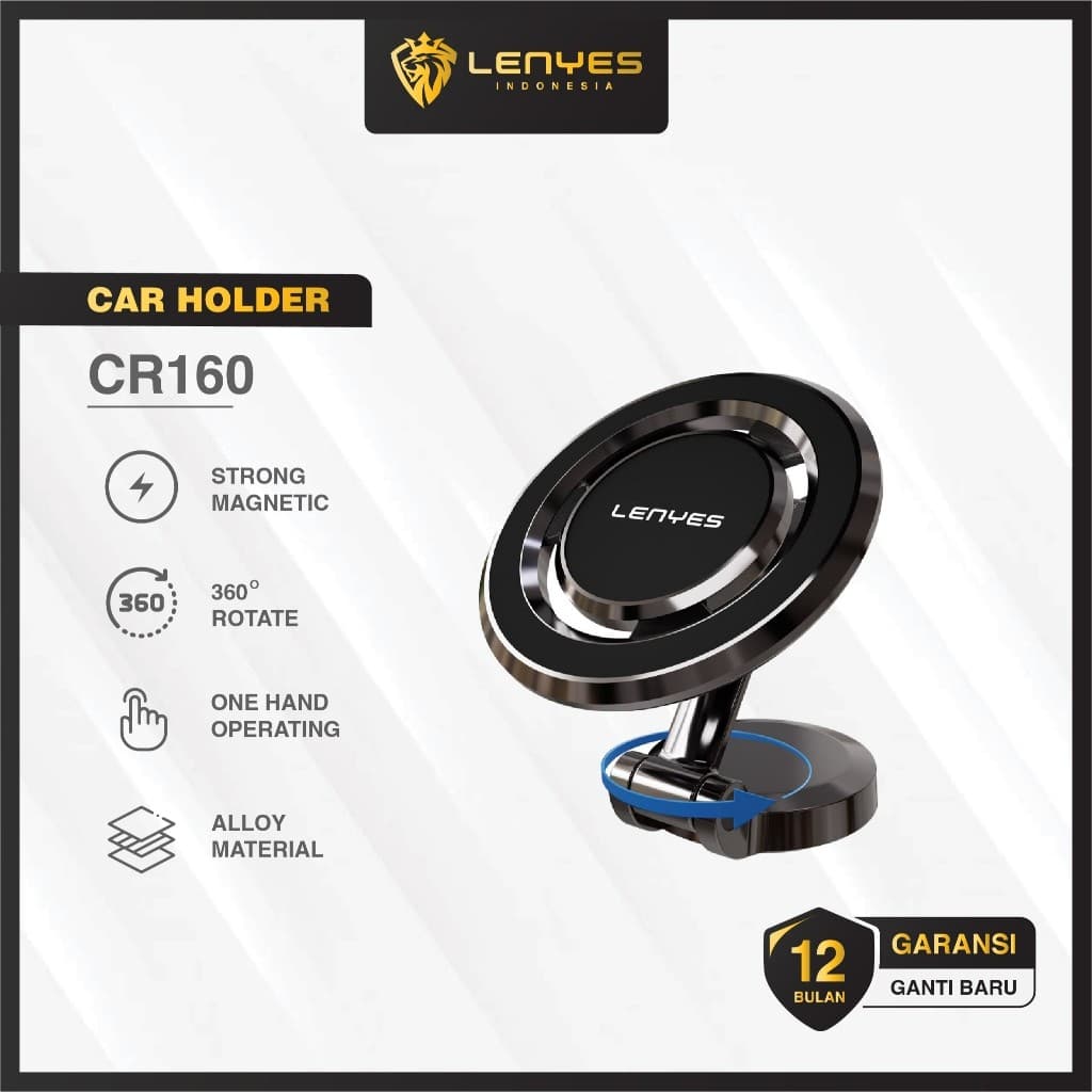 Holder Mobil Untuk HP LENYES CR160 Car Mount Magnetic  Phone Holder Foldable Magsafe 360° Rotate