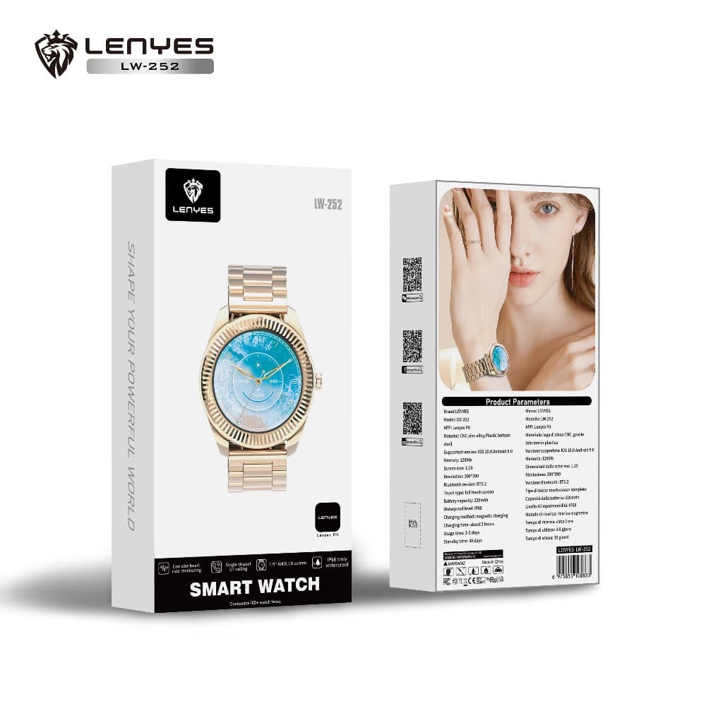 Smart Watch LENYES LW252 1.19" Amoled Screen Sport Health Monitoring Wireless Magnetic Smartwatch Touch Screen Jam Tangan