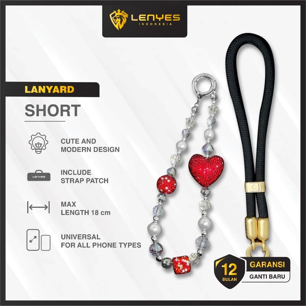 Tali gantungan Pendek HP LENYES Short Style  Lanyard Casing Handphone Korean Universal Bracelet Strap