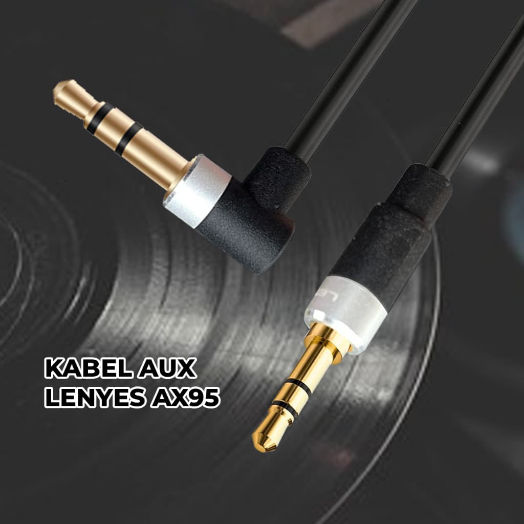 Kabel Aux LENYES AX95 3.5mm Jack Audio Cable Male To Male Model L Hifi Stereo 1 Meter