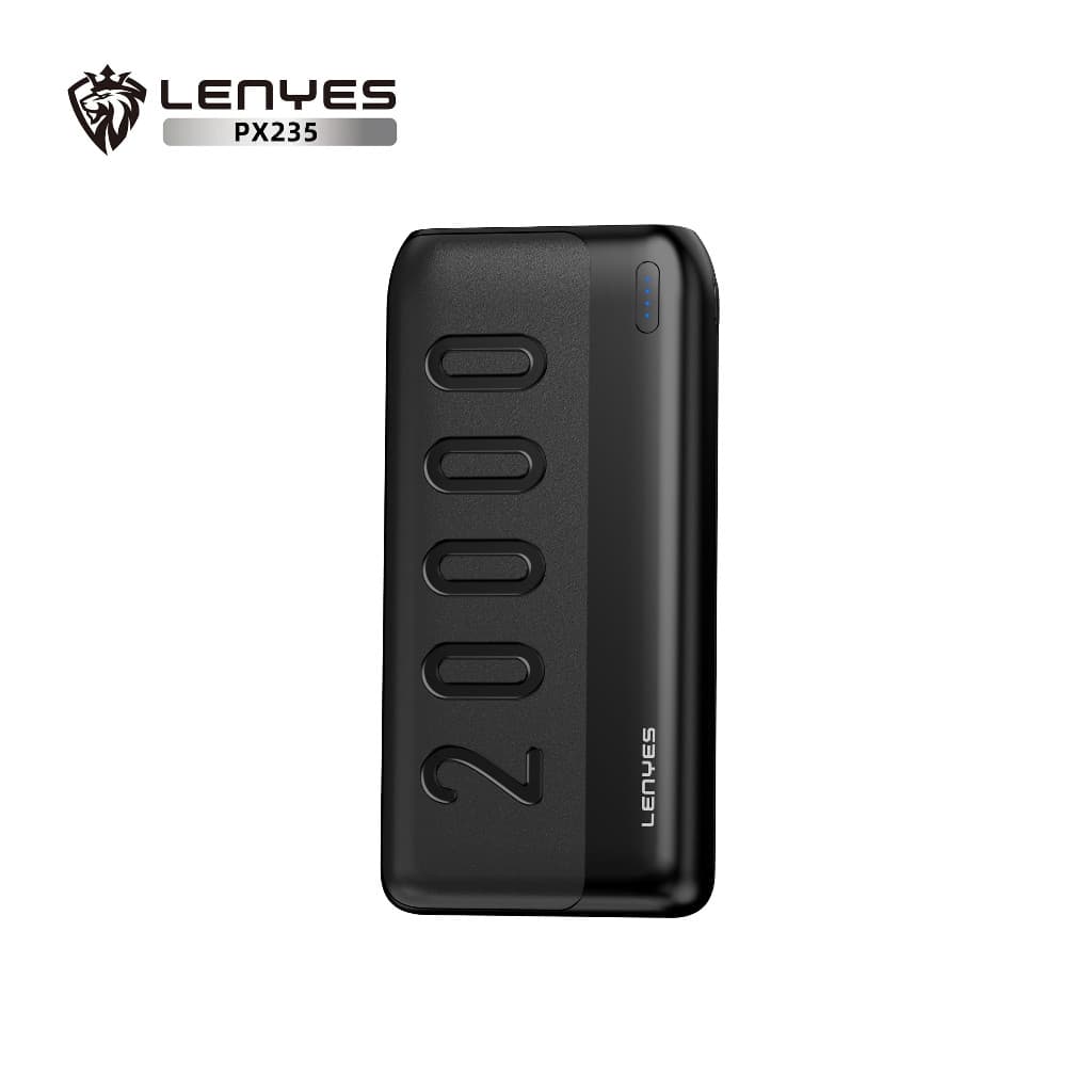 Powerbank LENYES PX235 20000mAh Portable Dual Port USB Display Light Indicator High Capacity Power Bank