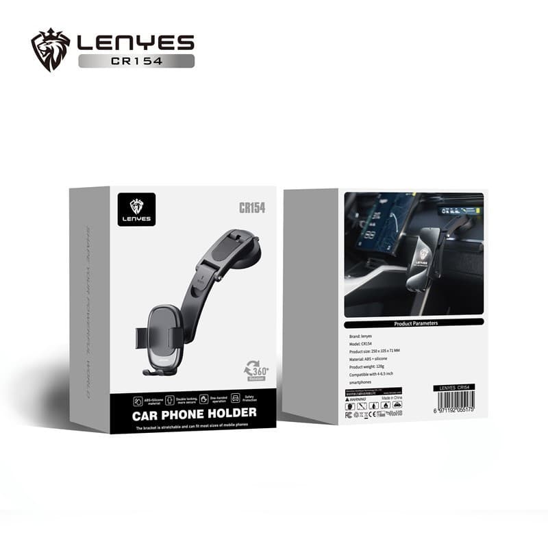 Car Phone Holder LENYES CR154 Dudukan Untuk HP Di Dashboard atau Kaca Mobil Kokoh Kuat