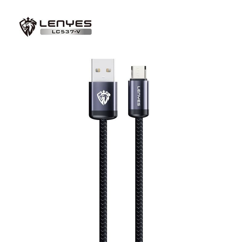 Kabel Data LENYES LC537  Fast Charging Universal Sync Data Cable Charger Braided Nylon 1 Meter