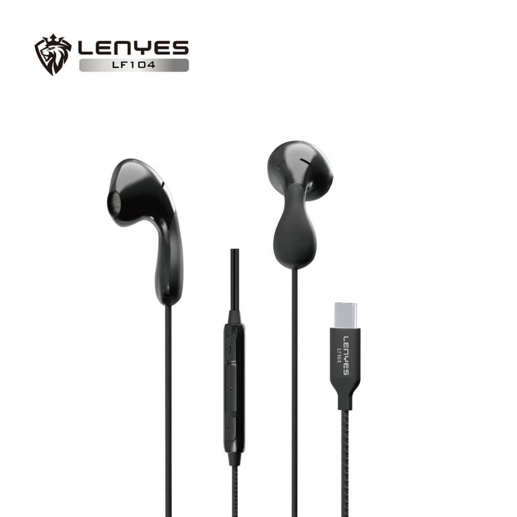 Headset Type C LENYES LF104 Extra Bass Hifi Stereo Earphone with Microphone Volume Control