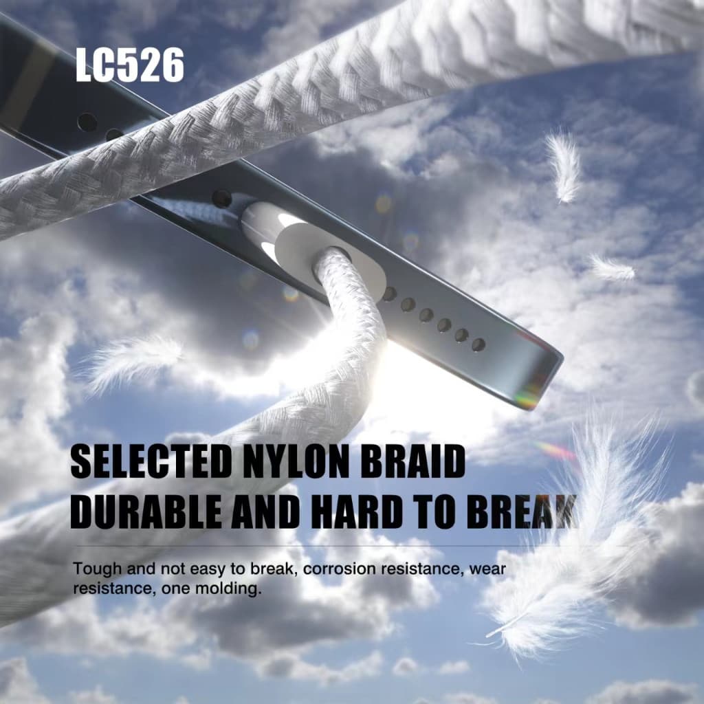 Kabel Data LENYES LC526 60W Fast Charging Type C To Type Data Cable Charger Braided 1 Meter