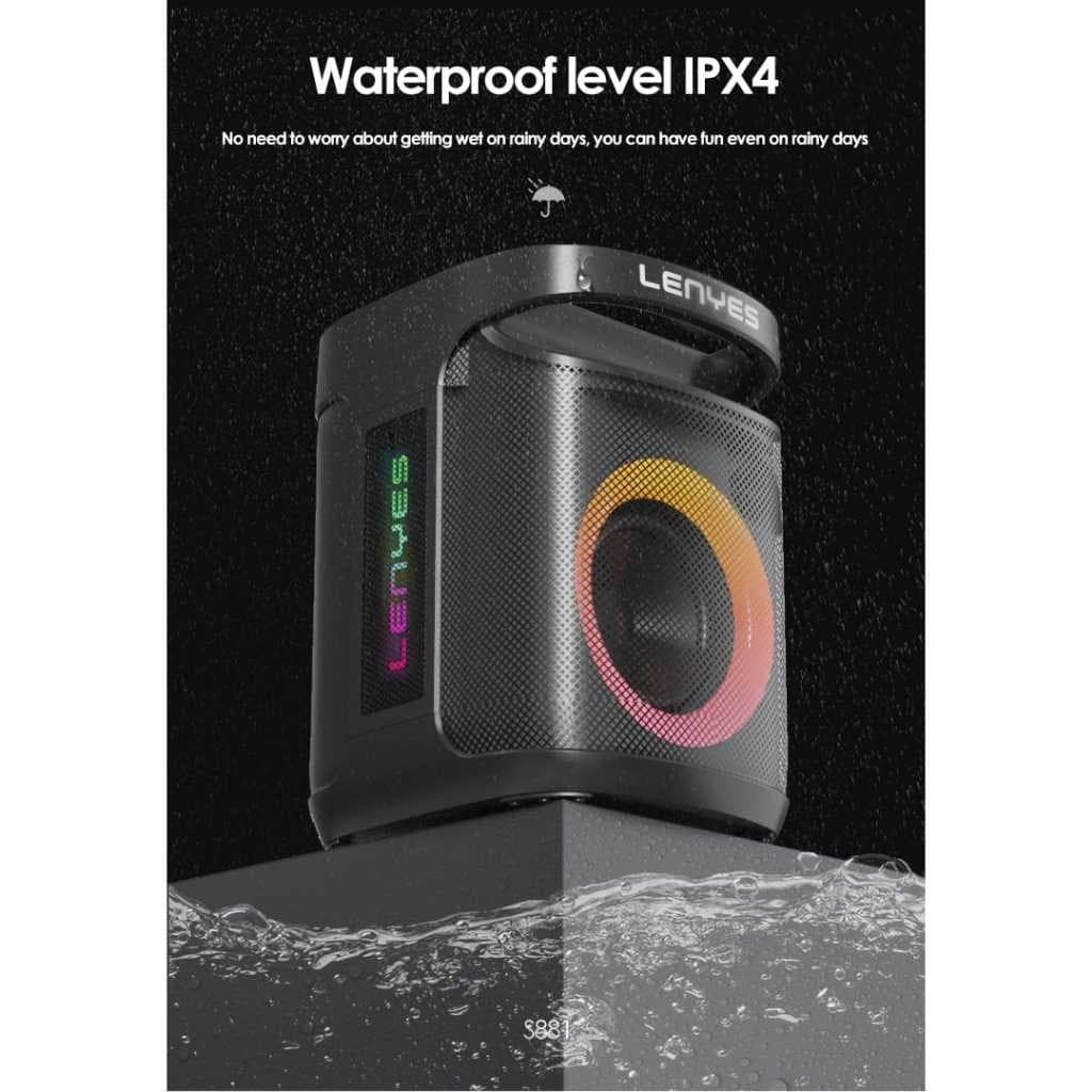 Speaker + Microphone LENYES S881 120W KTV Wireless  Karaoke Bluetooth 5.3 Portable RGB Light Waterproof IPX4 TWS