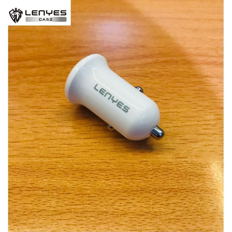 Mini Car Charger LENYES CA52 18W Charger Fast Charging QC3.0 Port USB Adaptor Saver Mobil Untuk HP