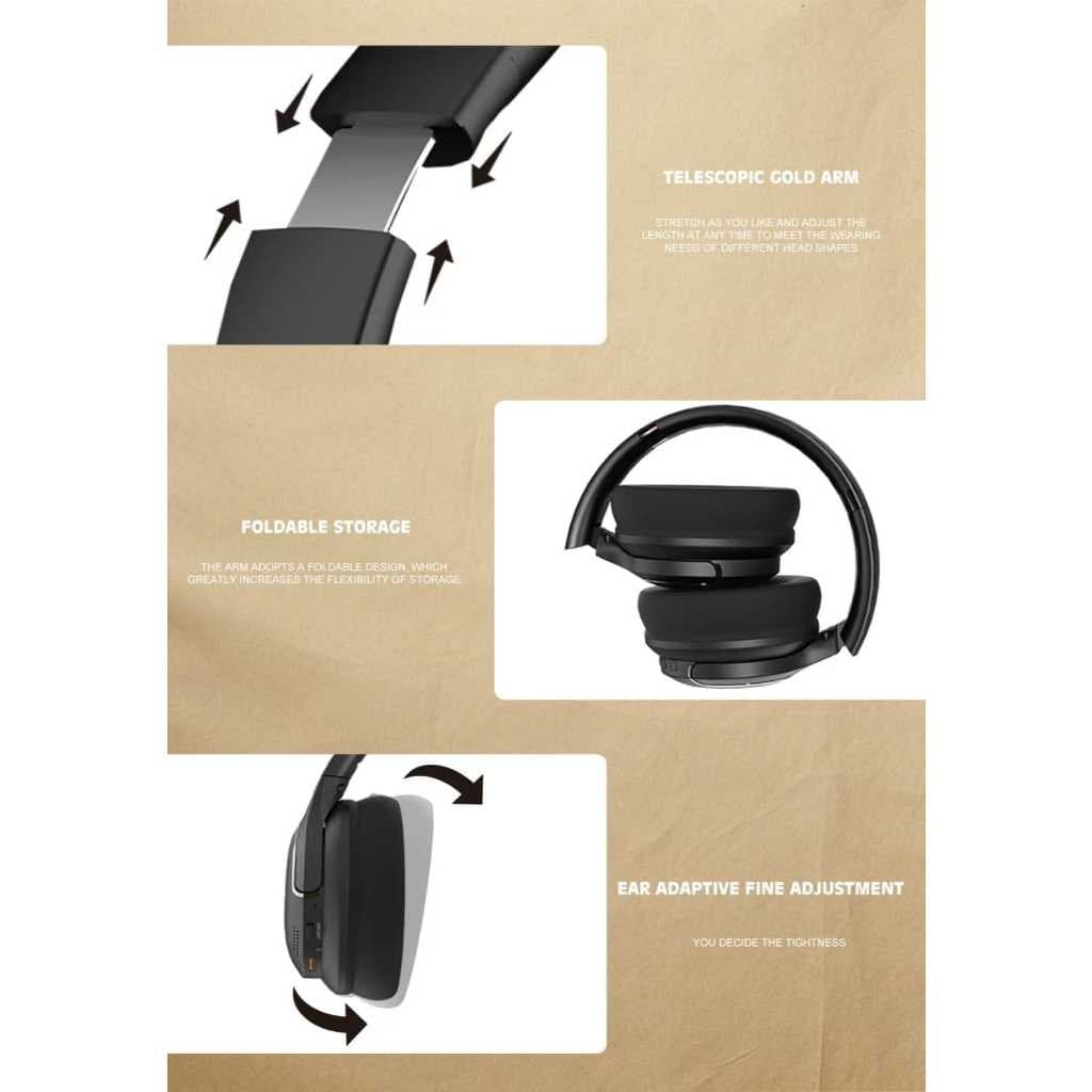 Headset Bluetooth LENYES LH61 Wireless 5.4 Headphone Heavy Bass Hifi Stereo Headset Foldable With Mic
