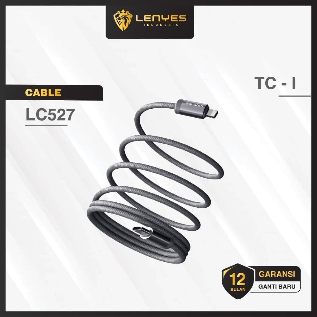 Kabel Data LENYES LC527 Fast Charging 27W 60W Magnetic Braided Data Cable Charger Nylon