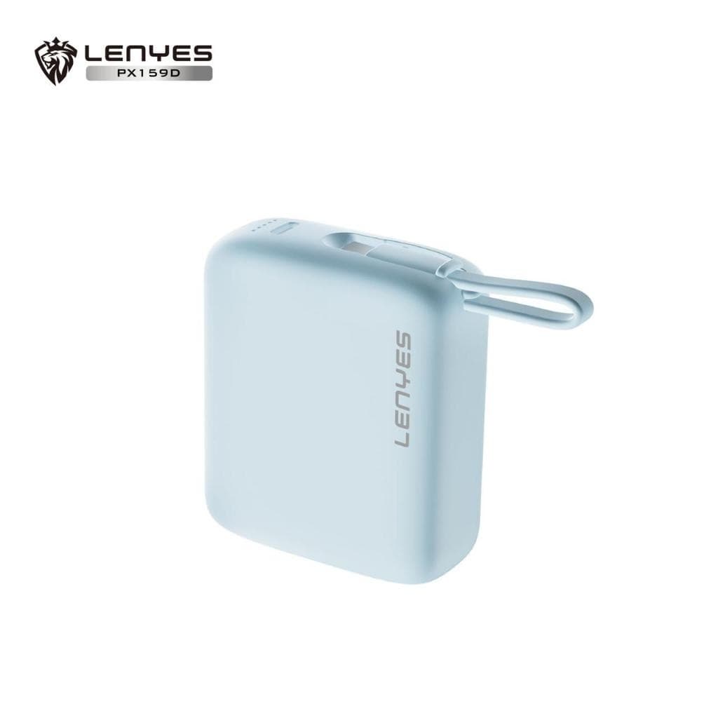 Powerbank 10000mAh LENYES PX159D Super Mini Fast Charging 22.5W Built In Cable Type C Output Power Bank