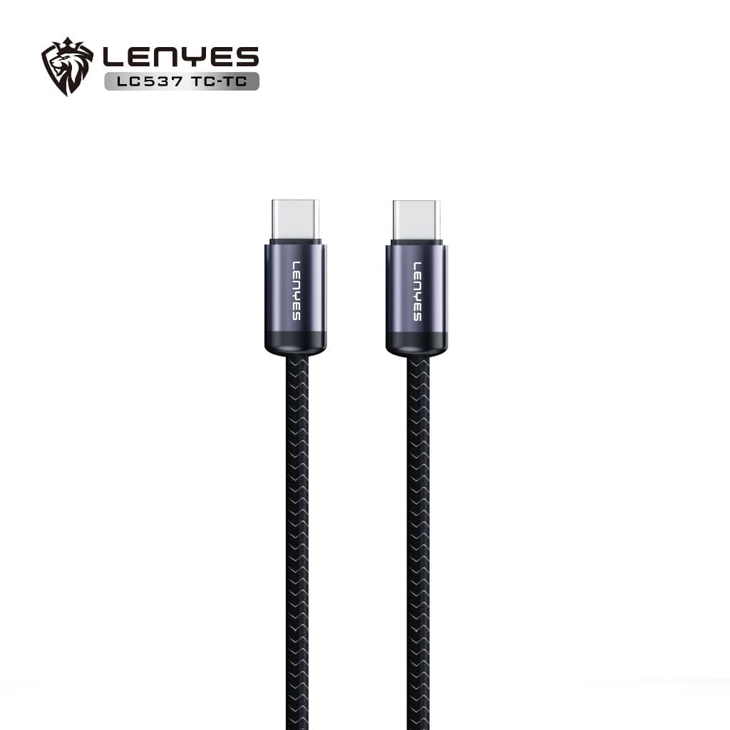 Kabel Data LENYES LC537 Fast Charging 27W Lightning 60W Type C Data Cable Charger Nylon 1 Meter