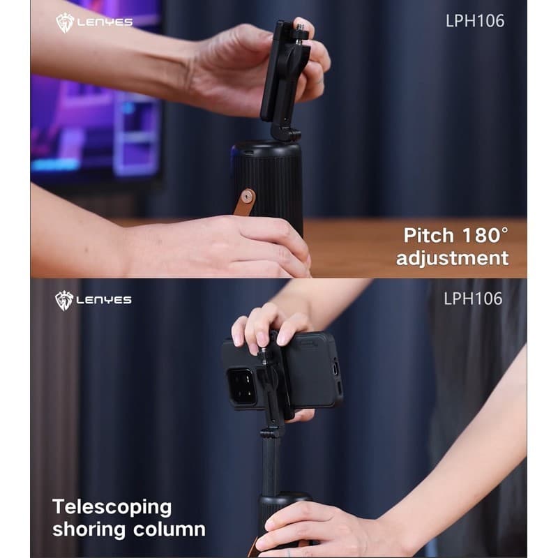 Tripod LENYES LPH106 Intelligent 360° Face Tracking Gimbal Stabilizer Phone Selfie Smart Gesture Recognition