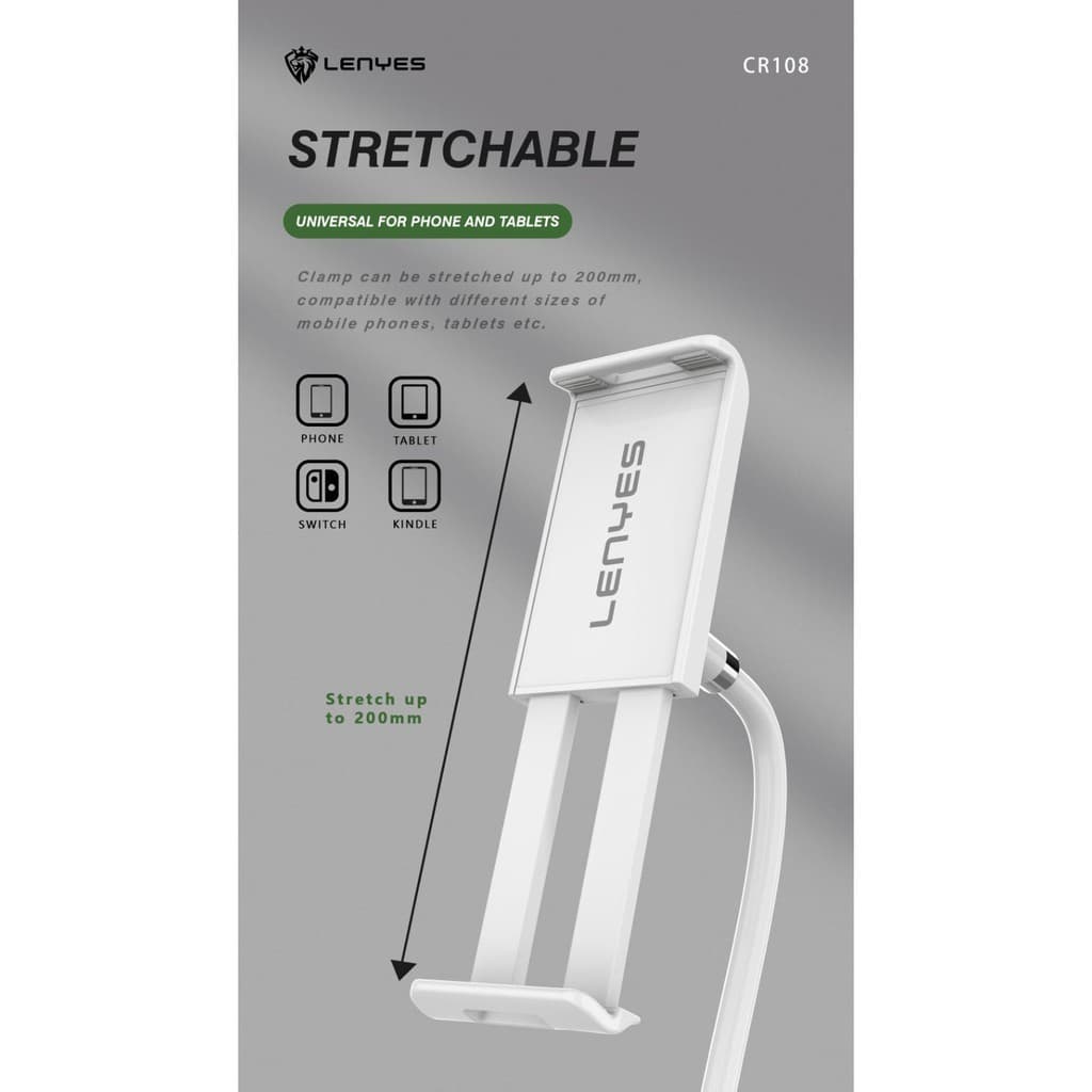 Lazy Pod LENYES CR108 Stand Holder Meja Flexible 1 Meter untuk Smartphone & Tablet Original