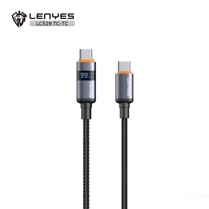 Kabel Data LENYES LC529 PD 30W 66W 100W Fast Charging Type C Lightning Data Cable Charger Braided Nylon 1 Meter