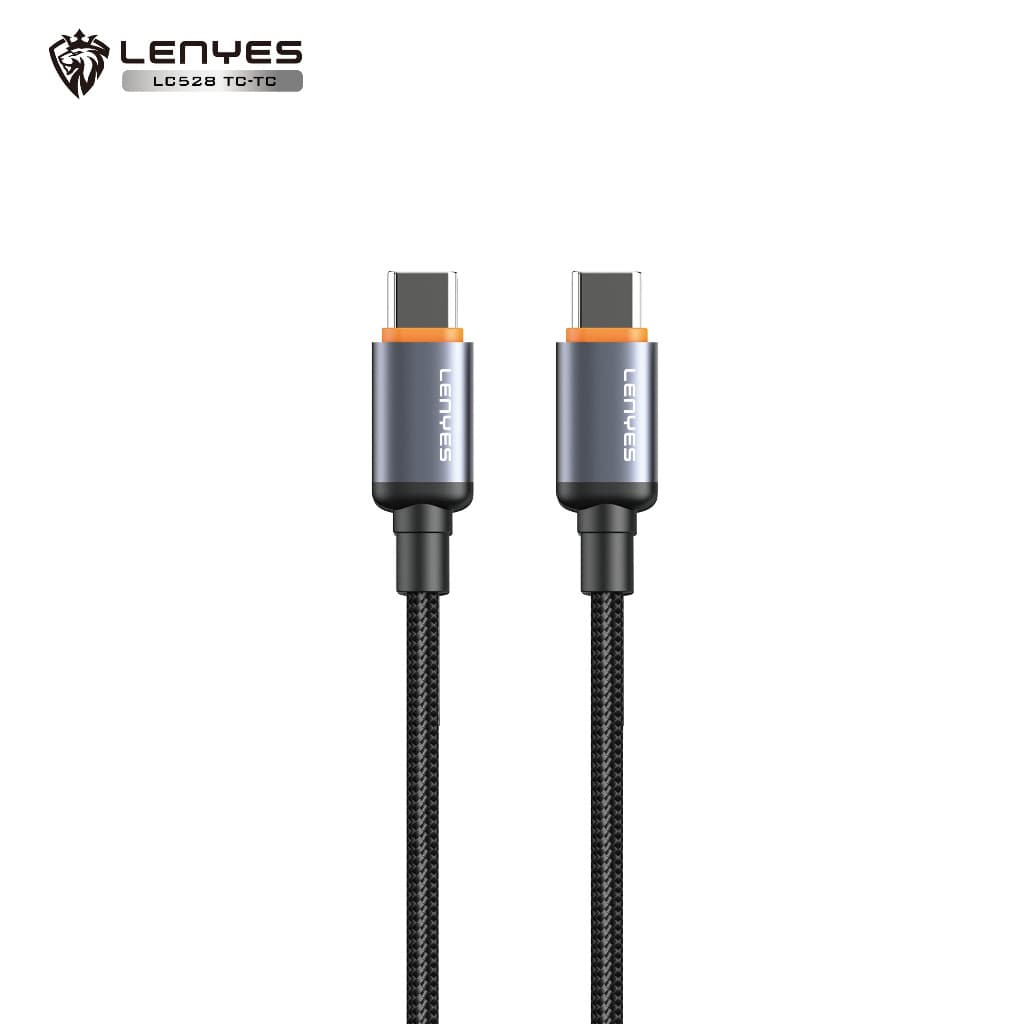 Kabel Data LENYES LC528 Fast Charging Lightning 27W Type C 60W Data Cable Charger Braided Nylon 1 Meter