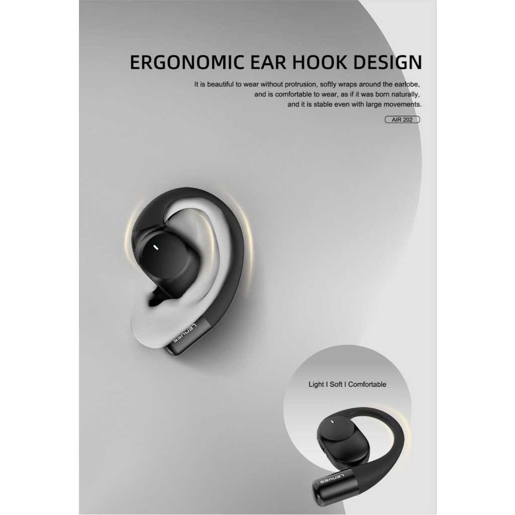 Earbuds TWS LENYES AIR 202 OWS Earphone  Bluetooth Wireless 5.4 Headset IPX4 Waterproof Smart Touch