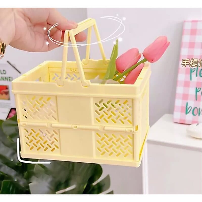 Macaron Storage Box Foldable Keranjang Lipat Penyimpanan Aesthetic