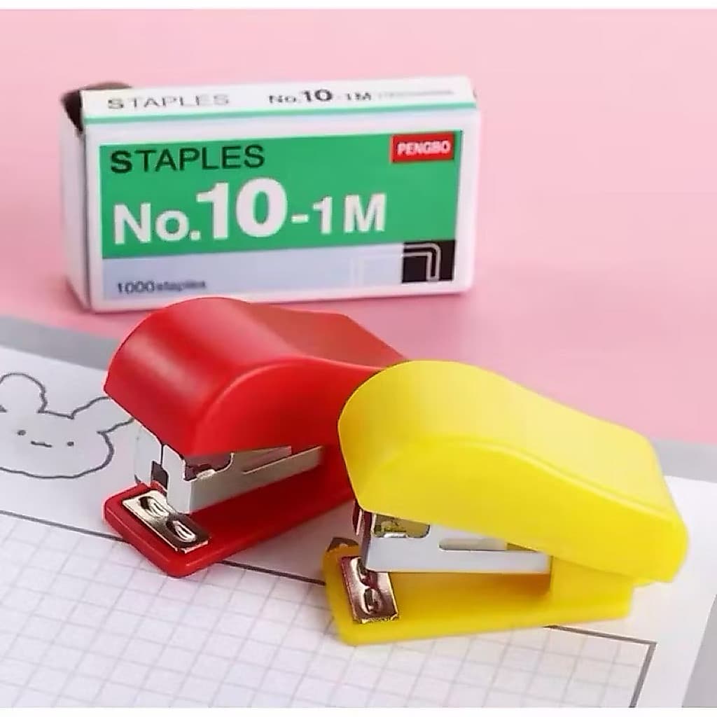 (GROSIRAN) Staples Mini Stapler Kecil Unik Lucu Perlengkapan Alat Kerja Kantor Serbaguna