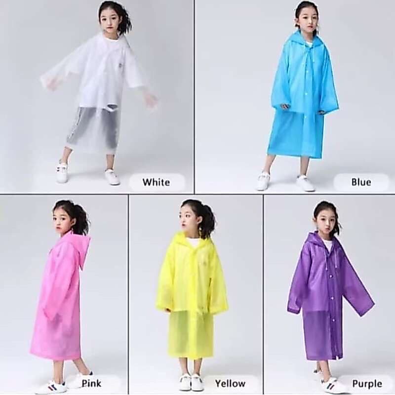 Jas Hujan Tebal Model Poncho Waterproof Bahan EVA Jas Hujan Semi Transparan Anti Air