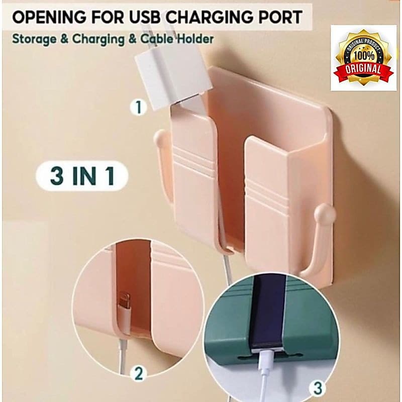 Holder HP tempel dinding dengan 2 kait gantungan serbaguna